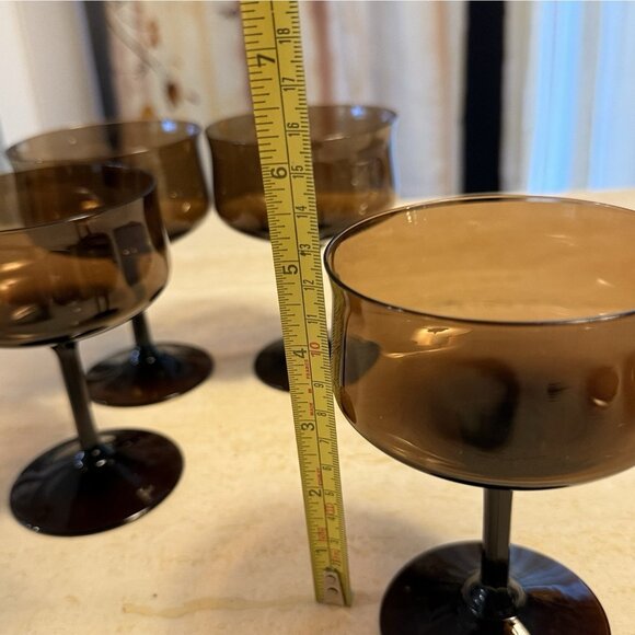 Vtg Lenox USA Espresso Brown Champagne / Sherbet Glasses - Set Of 4 - Picture 4 of 5